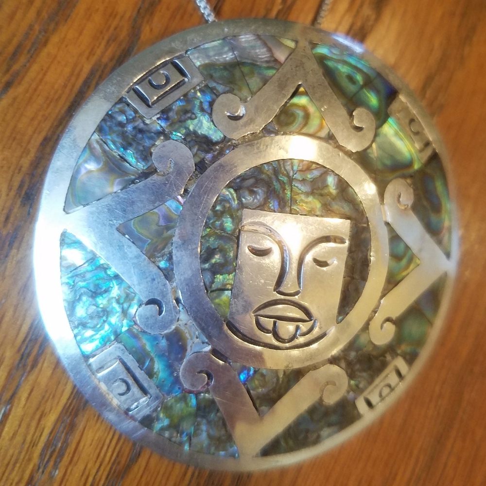 Neo-Aztec SS Pendant - Picture 3 of 6